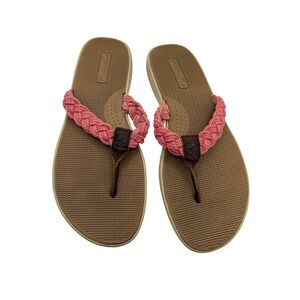 Sperry‎ Flip Flops Women's Size 8M Pink Braided Thong Sandals Casual